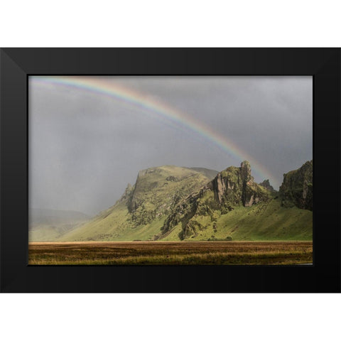 Mountain Rainbow Black Modern Wood Framed Art Print by Head, Danny