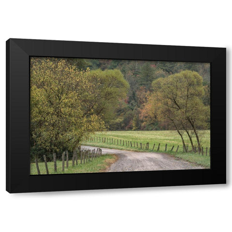 Roads and Fences Black Modern Wood Framed Art Print with Double Matting by Head, Danny