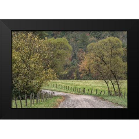 Roads and Fences Black Modern Wood Framed Art Print by Head, Danny