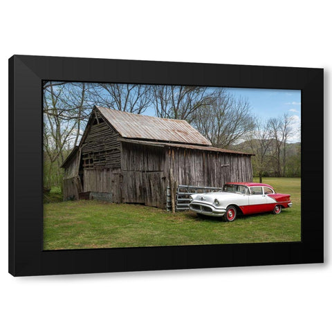 Red and White Black Modern Wood Framed Art Print with Double Matting by Head, Danny