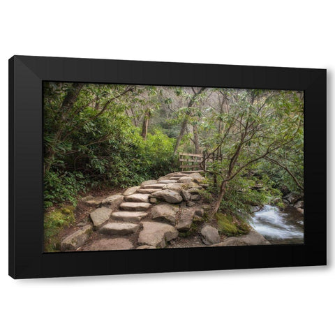 Stone Steps Black Modern Wood Framed Art Print by Head, Danny