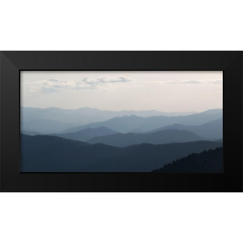 Blue Layers Black Modern Wood Framed Art Print by Head, Danny