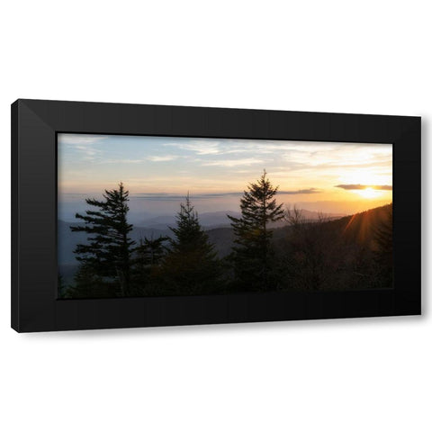 Mountain Sunset Black Modern Wood Framed Art Print with Double Matting by Head, Danny