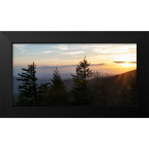 Mountain Sunset Black Modern Wood Framed Art Print by Head, Danny