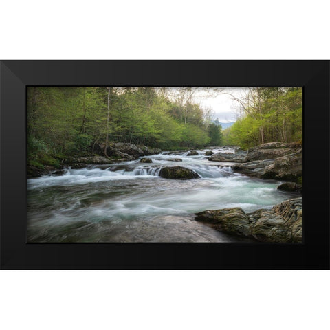 Aqua Black Modern Wood Framed Art Print by Head, Danny