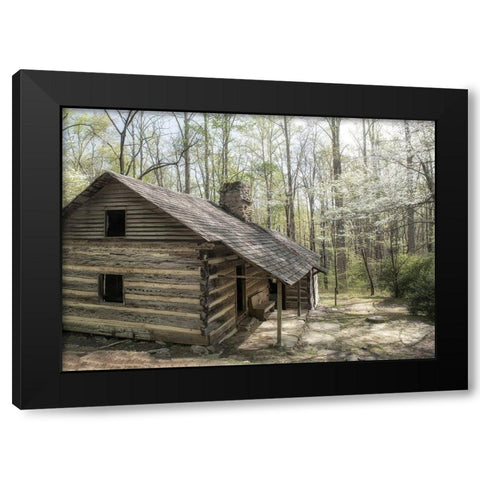 Hikers Cabin Black Modern Wood Framed Art Print by Head, Danny