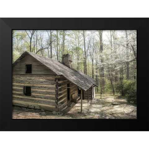 Hikers Cabin Black Modern Wood Framed Art Print by Head, Danny