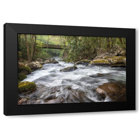 Mountain Rush Black Modern Wood Framed Art Print with Double Matting by Head, Danny