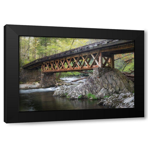 Rusty Bridge Black Modern Wood Framed Art Print with Double Matting by Head, Danny