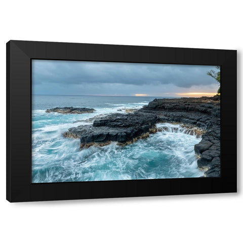 Queens Bath East Black Modern Wood Framed Art Print by Head, Danny