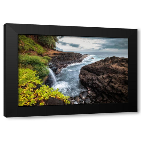 Flowing Inward Black Modern Wood Framed Art Print by Head, Danny