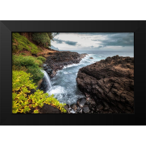 Flowing Inward Black Modern Wood Framed Art Print by Head, Danny