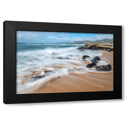 Rushing Back Black Modern Wood Framed Art Print with Double Matting by Head, Danny