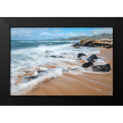 Rushing Back Black Modern Wood Framed Art Print by Head, Danny