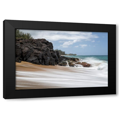 Silky Surf I Black Modern Wood Framed Art Print with Double Matting by Head, Danny