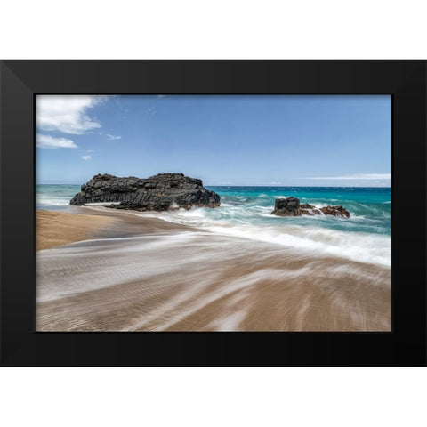 Silky Surf II Black Modern Wood Framed Art Print by Head, Danny