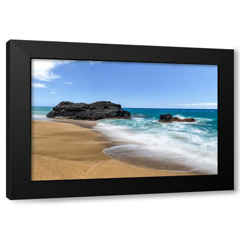 Silky Surf III Black Modern Wood Framed Art Print by Head, Danny