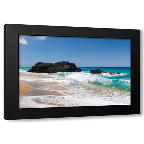 Breaking Surf II Black Modern Wood Framed Art Print with Double Matting by Head, Danny