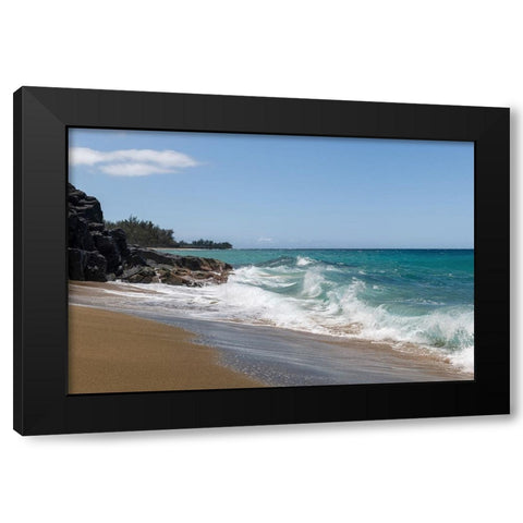Breaking Surf V Black Modern Wood Framed Art Print with Double Matting by Head, Danny