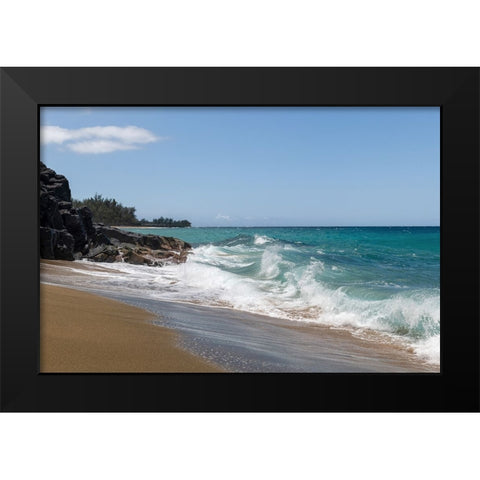 Breaking Surf V Black Modern Wood Framed Art Print by Head, Danny