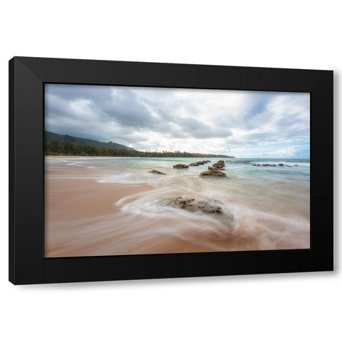 Anahola I Black Modern Wood Framed Art Print with Double Matting by Head, Danny