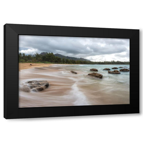 Anahola II Black Modern Wood Framed Art Print with Double Matting by Head, Danny