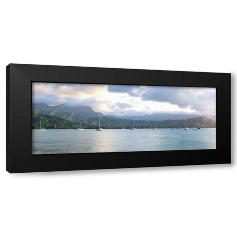 Hanalei Pano I Black Modern Wood Framed Art Print with Double Matting by Head, Danny