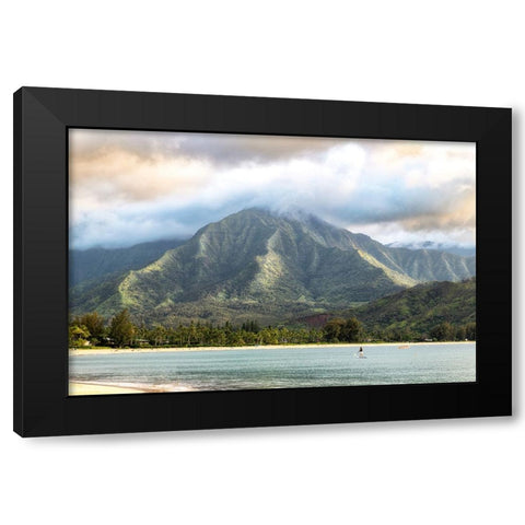 Paddleboarder Black Modern Wood Framed Art Print with Double Matting by Head, Danny