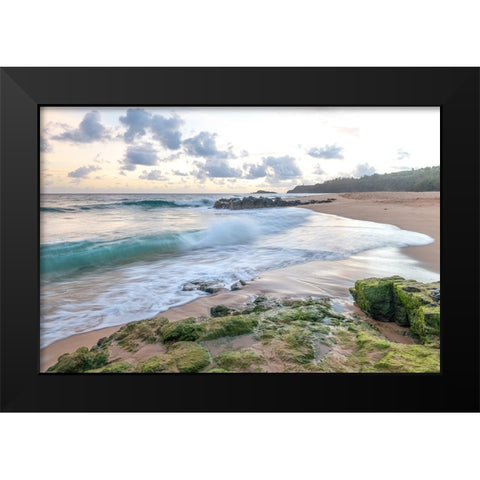 Secret Beach III Black Modern Wood Framed Art Print by Head, Danny