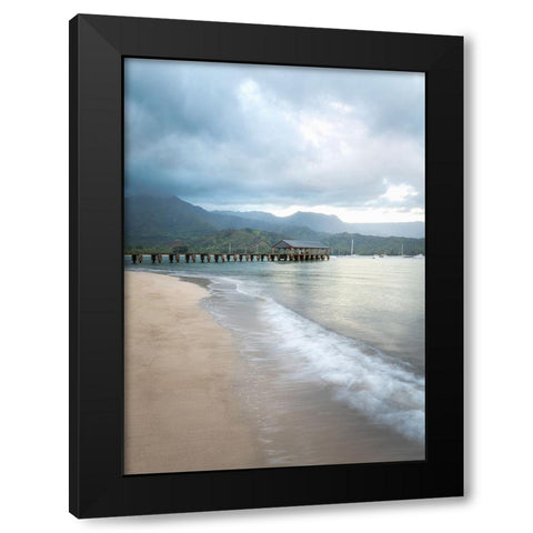 Hanalei Pier I Black Modern Wood Framed Art Print by Head, Danny