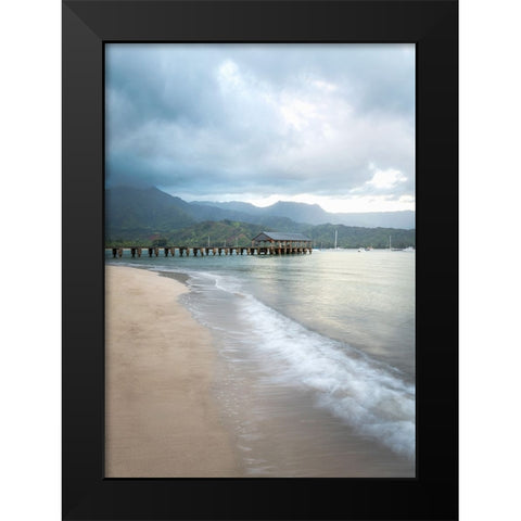 Hanalei Pier I Black Modern Wood Framed Art Print by Head, Danny