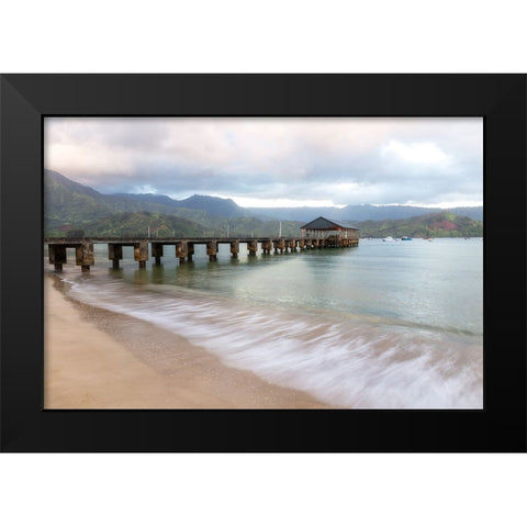 Hanalei Pier II Black Modern Wood Framed Art Print by Head, Danny
