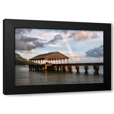 Hanalei Rainbow II Black Modern Wood Framed Art Print by Head, Danny