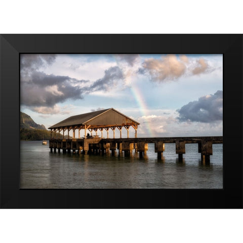 Hanalei Rainbow II Black Modern Wood Framed Art Print by Head, Danny