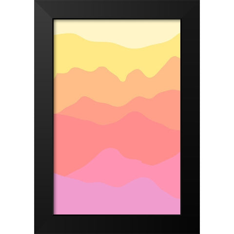 Pastel Mountains Black Modern Wood Framed Art Print by Aesthete