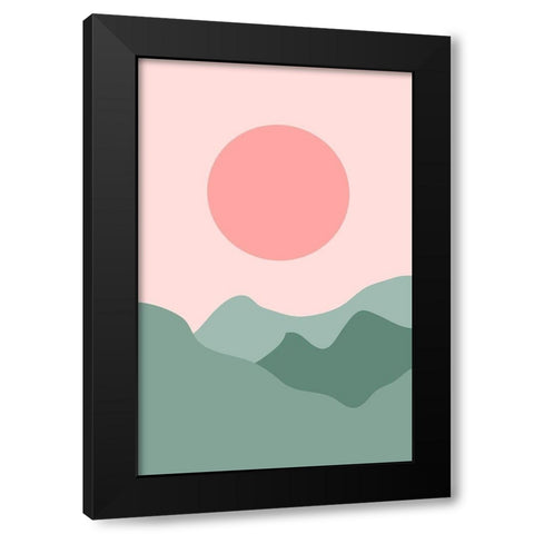 Pastel Views Black Modern Wood Framed Art Print by Aesthete