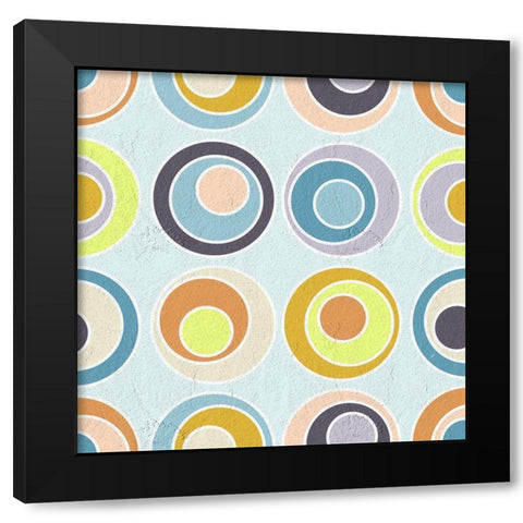 Circles Black Modern Wood Framed Art Print with Double Matting by Aesthete