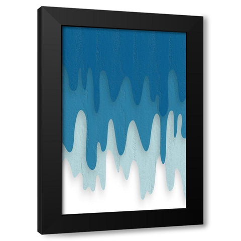 Dripstone Black Modern Wood Framed Art Print by Aesthete