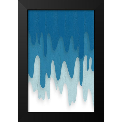 Dripstone Black Modern Wood Framed Art Print by Aesthete