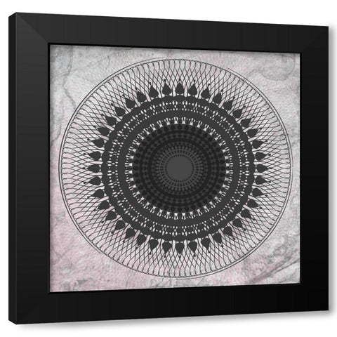 Mandala Black Modern Wood Framed Art Print by Aesthete