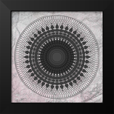 Mandala Black Modern Wood Framed Art Print by Aesthete