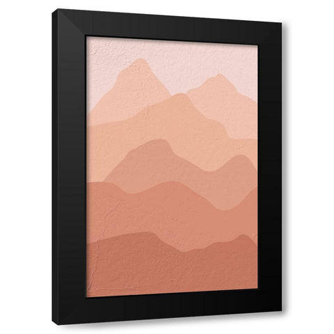 Terra Mountains Black Modern Wood Framed Art Print by Aesthete