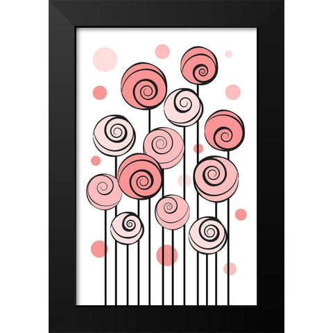 Rose Garden Black Modern Wood Framed Art Print by Aesthete