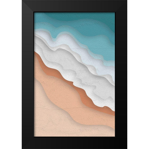 The Ocean Black Modern Wood Framed Art Print by Aesthete