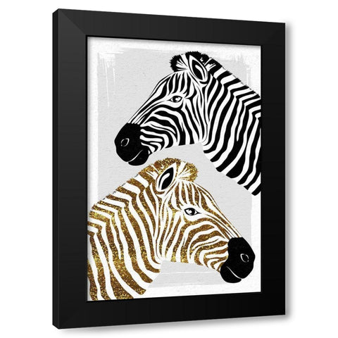 Zebras Black Modern Wood Framed Art Print with Double Matting by Aesthete