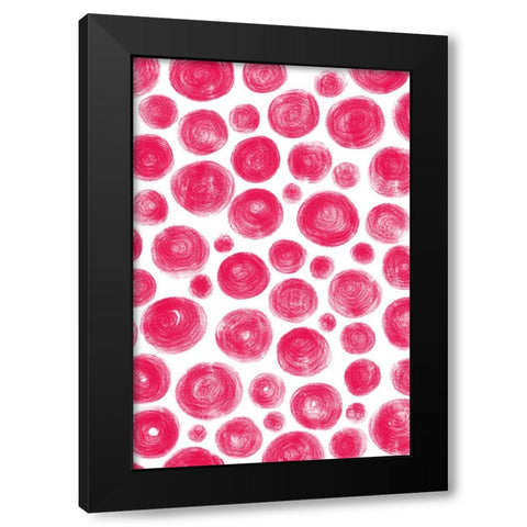 Dots Red Black Modern Wood Framed Art Print by Aesthete