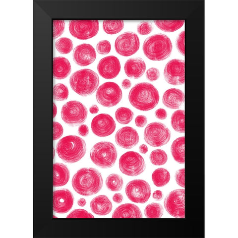 Dots Red Black Modern Wood Framed Art Print by Aesthete