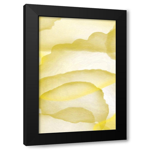 Yellow Paper Black Modern Wood Framed Art Print with Double Matting by Aesthete