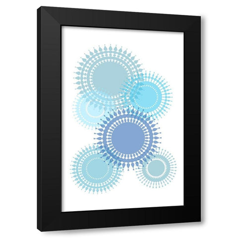 Blue Suns Black Modern Wood Framed Art Print by Aesthete