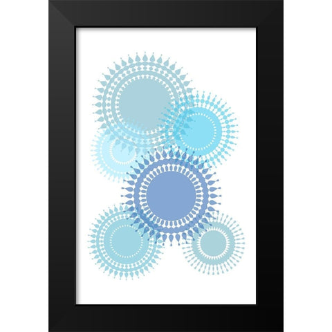 Blue Suns Black Modern Wood Framed Art Print by Aesthete